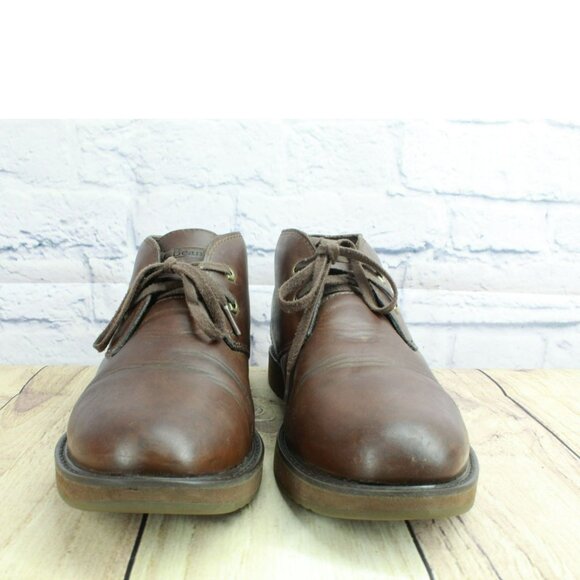 LL Bean Stonington Brown Leather Lace Up Casual Work Chukka Boots Size 9 M - Picture 4 of 9